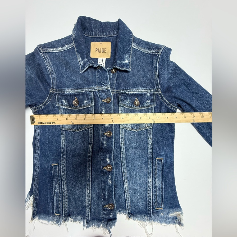 PAIGE Rowan distressed Denim Jacket XS - Picture 10 of 13
